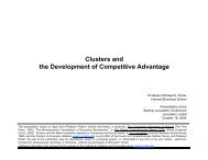 Clusters and the Development of Competitive Advantage