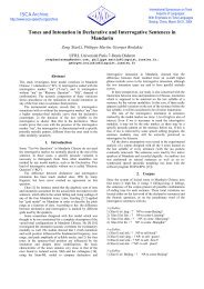 Tones and Intonation in Declarative and Interrogative ... - ISCA!