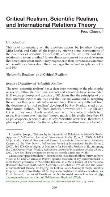 Critical Realism, Scientific Realism, and ... - Asrudian Center