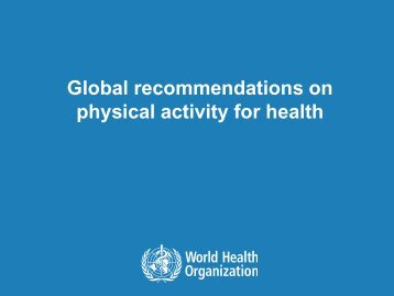 Global recommendations on physical activity for health - ISCA