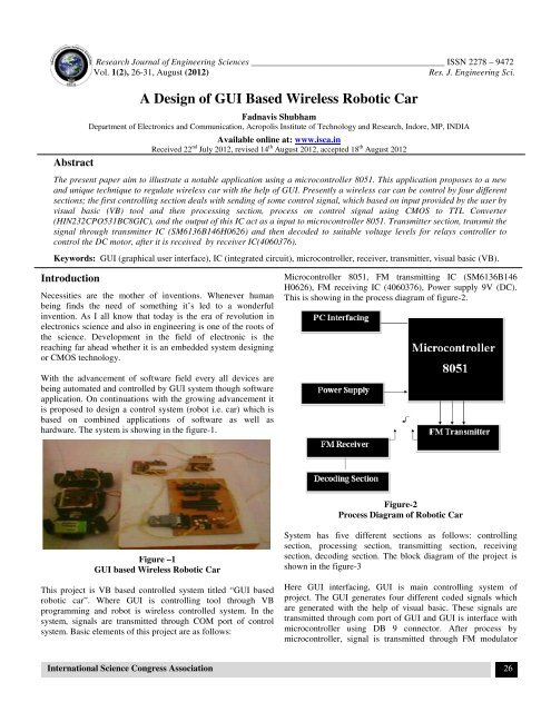 A Design of GUI Based Wireless Robotic Car - ISCA