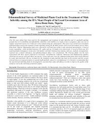 Ethnomedicinal Survey of Medicinal Plants Used in the ... - ISCA