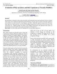 (acrylates) and their Copolymer as Viscosity Modifiers - ISCA