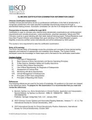 CLINICIAN CERTIFICATION EXAMINATION INFORMATION ... - ISCD