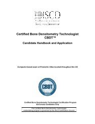 Certified Bone Densitometry Technologist CBDTâ¢ - ISCD