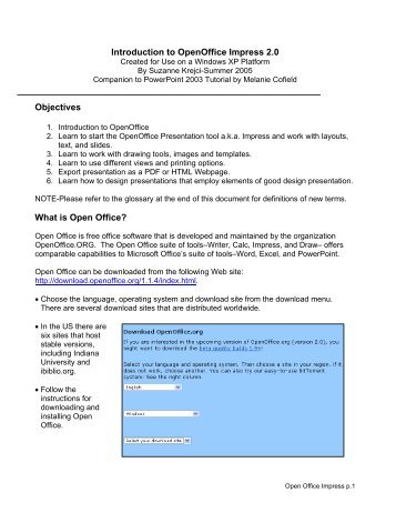 Introduction to OpenOffice Impress 2.0 - School of Information