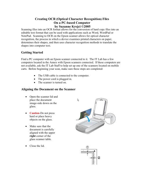 Creating OCR (Optical Character Recognition) Files