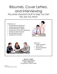 Résumés, Cover Letters, and Interviewing - School of Information ...