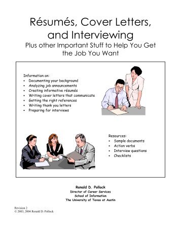 RÃ©sumÃ©s, Cover Letters, and Interviewing - School of Information ...