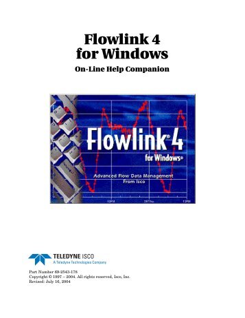 Flowlink 4 for Windows Software User Manual - Isco