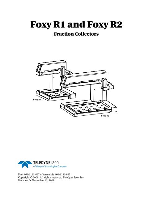 Foxy R1 And Foxy R2 Fraction Collectors Isco Foxy R1 And Foxy R2 Fraction Collectors Isco