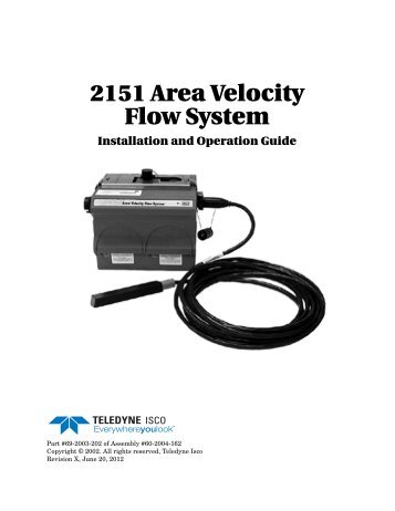 2151 Area Velocity Flow System - Isco
