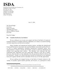 Letter requesting support for reforms to Canadian Insolvency ... - ISDA