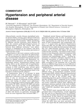 Hypertension and peripheral arterial disease - ResearchGate