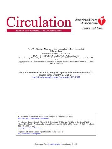Are We Getting Nearer to Screening for Atherosclerosis? - Isdbweb.org