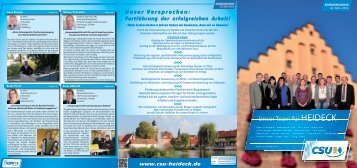 Kandidatenflyer zur Kommunalwahl 2014 in Heideck