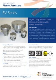 SV Series Light Duty End of Line Deflagration Flame Arresters