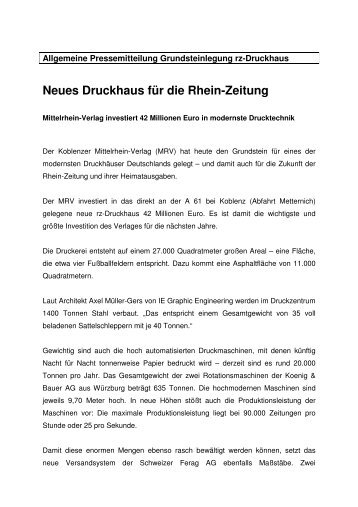Neues Druckhaus für die Rhein-Zeitung