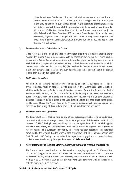 ALBA 2007 â 1 plc - Irish Stock Exchange