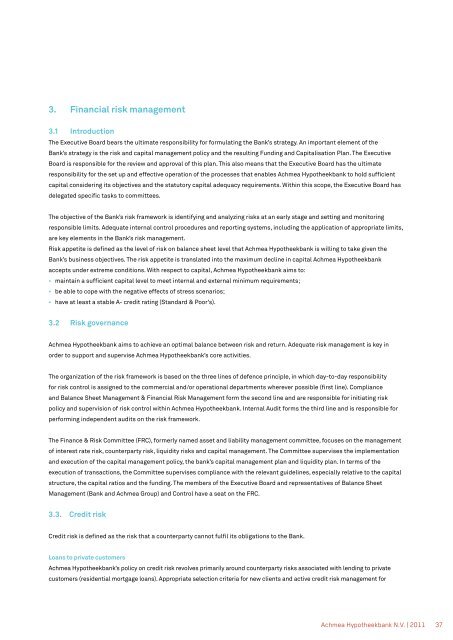 Achmea Hypotheekbank N.V. annual report 2011