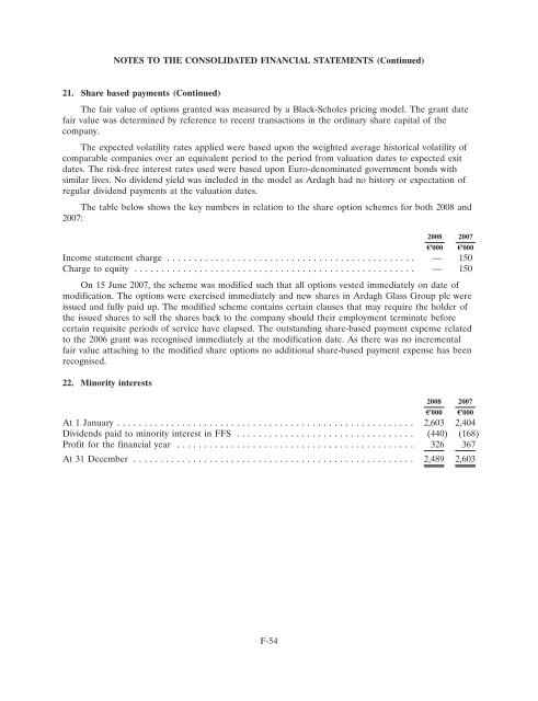 Ardagh Glass Finance plc - Irish Stock Exchange