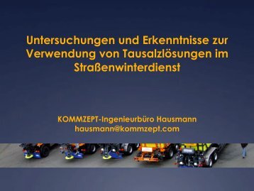 Untersuchungen und Erkenntnisse zur Verwendung von ...