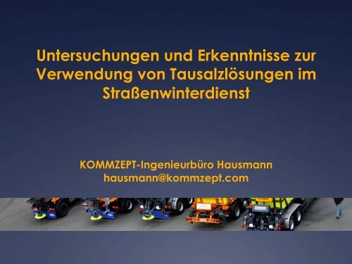 Untersuchungen und Erkenntnisse zur Verwendung von ...