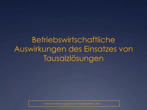 Untersuchungen und Erkenntnisse zur Verwendung von ...