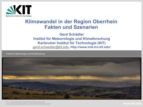 Klimawandel in der Region Oberrhein, Fakten und Szenarien