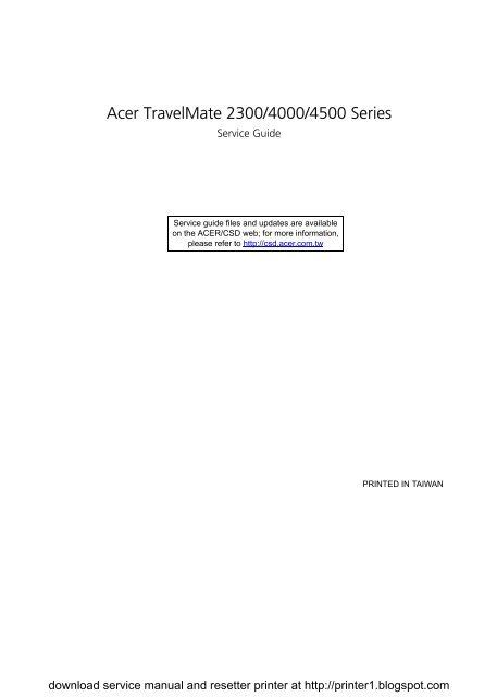 Acer TravelMate 2300/4000/4500 Series - tim.id.au