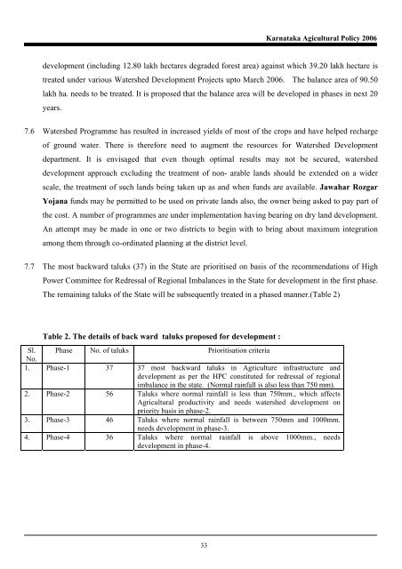 Karnataka Agricultural Policy - Institute for Social and Economic ...