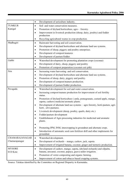 Karnataka Agricultural Policy - Institute for Social and Economic ...