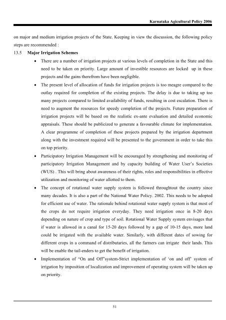 Karnataka Agricultural Policy - Institute for Social and Economic ...