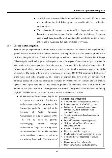 Karnataka Agricultural Policy - Institute for Social and Economic ...