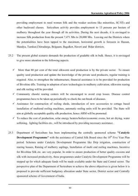 Karnataka Agricultural Policy - Institute for Social and Economic ...