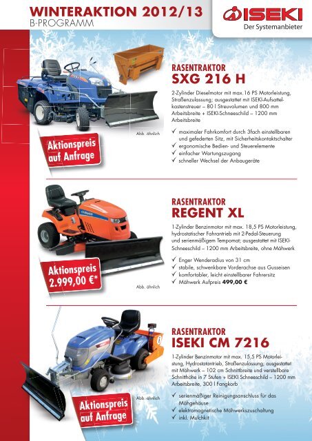 Flyer Winteraktion 2012/13 - Iseki