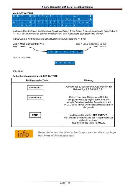 1-Achs-Controller MC1-Serie: Betriebsanleitung