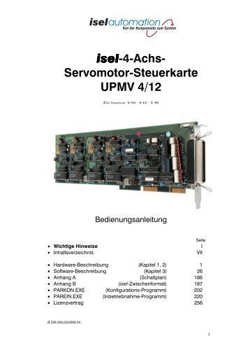 isel-4-Achs - Bedienungsanleitungen / Manuals isel
