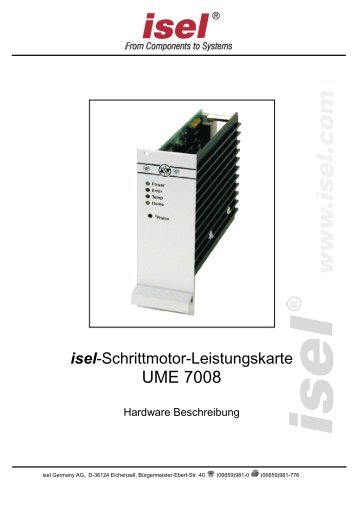 Bedienungsanleitungen / Manuals isel