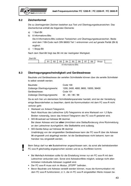 isel-Frequenzumrichter FC 1200-R FC 2200-R FC 3600-R