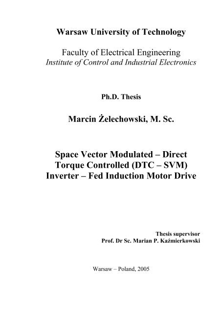 Space Vector Modulated – Direct Torque Controlled (DTC – SVM ...