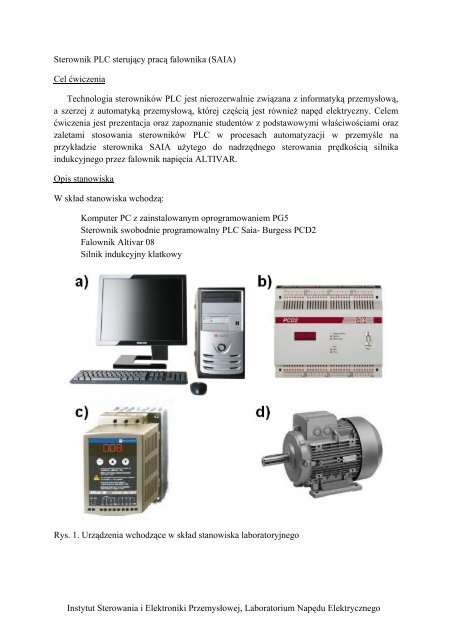 5. Sterownik PLC (SAIA) - Instytut Sterowania i Elektroniki ...