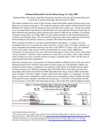 Estimated Household Costs for Home Energy Use - Institute of ...