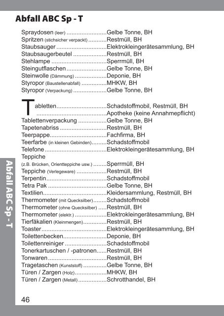 Abfallkalender 2014 - Iserlohn