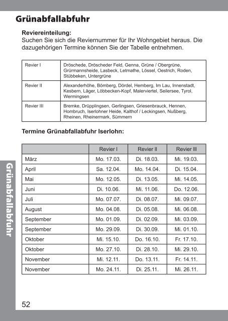 Abfallkalender 2014 - Iserlohn