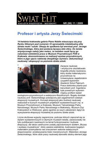 Profesor i artysta Jerzy Åwiecimski