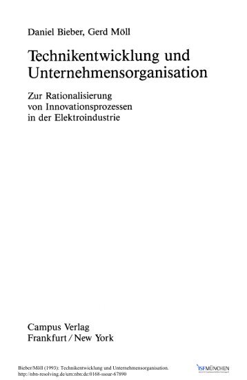 Technikentwicklung und Unternehmensorganisation - ISF München