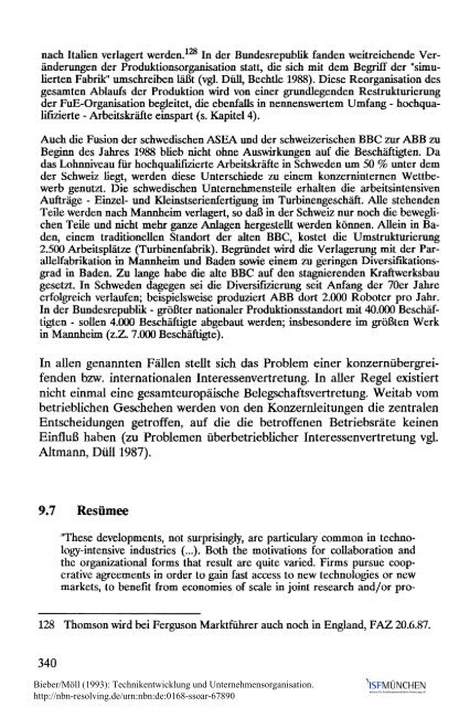 Technikentwicklung und Unternehmensorganisation - ISF München