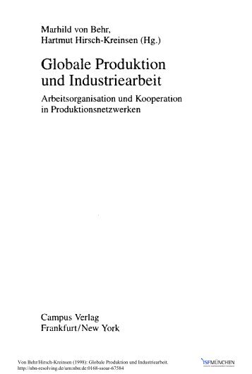 Globale Produktion und Industriearbeit - SSOAR