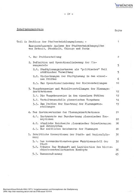 Vorgehensweisen und Konzeptionen der Stadtplanung - ISF München